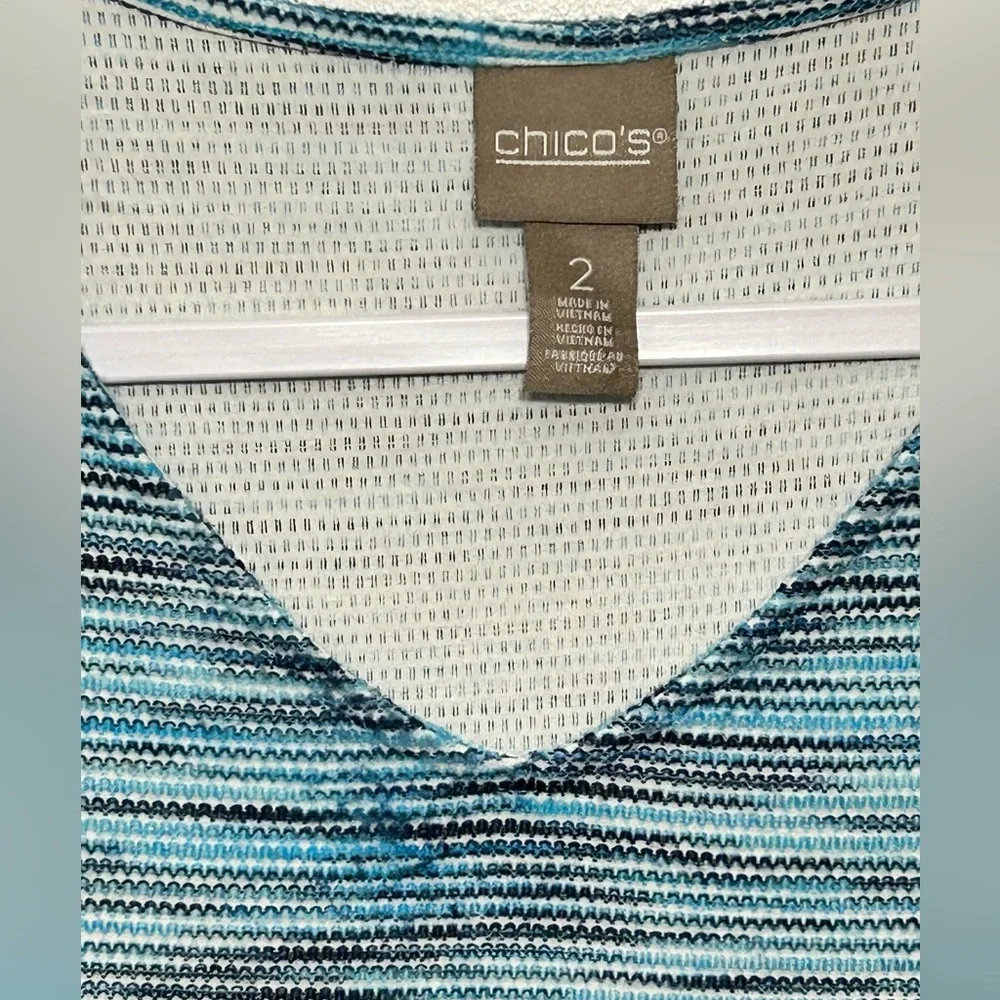 Chicos Space Dye Texture Knit Asymmetrical Shirt